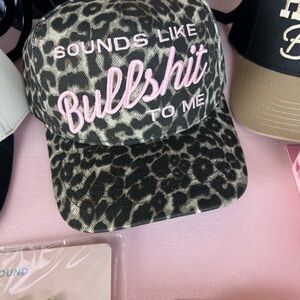 Leopard Print Cap with Pink Lettering - Sounds Like Bullshit